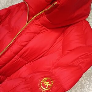 Michael Kors Red Puffer Jacket Women's Small